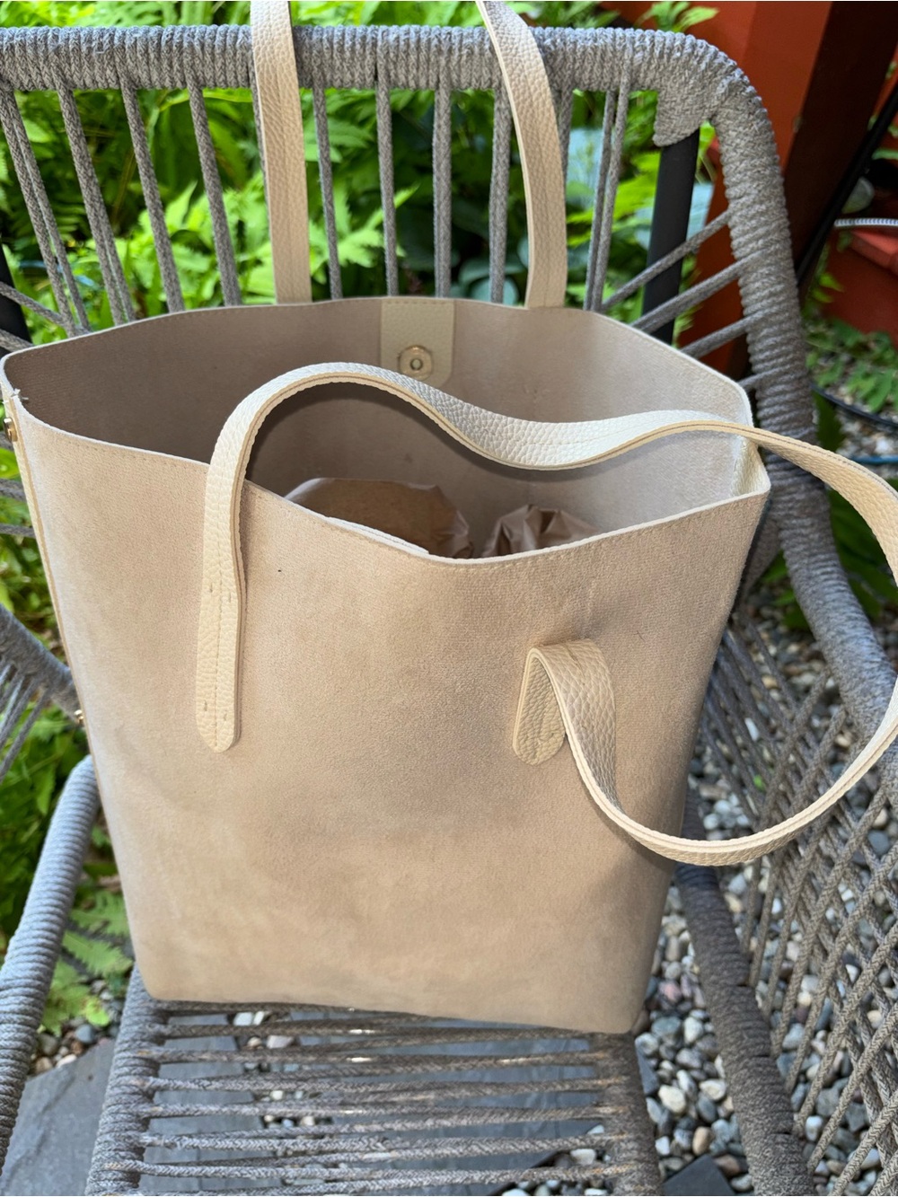 Neutral Cream Tote Bag with Durable Straps